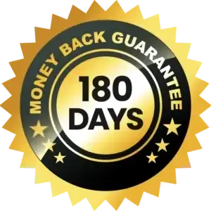 180 day money-back guarantee badge